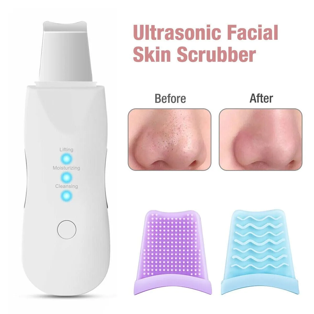 Jugnuu| Ultrasonic Blackhead Removal Device – Rechargeable Skin Scrubber & Deep Cleansing Facial Cleaner