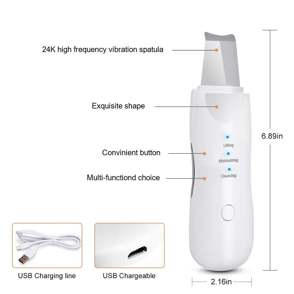 Jugnuu| Ultrasonic Blackhead Removal Device – Rechargeable Skin Scrubber & Deep Cleansing Facial Cleaner
